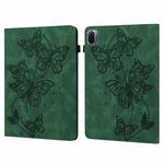 For Xiaomi Pad 5 / 5 Pro Embossed Butterfly Pattern Horizontal Flip Leather Tablet Case(Green)