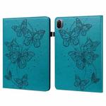 For Xiaomi Pad 5 / 5 Pro Embossed Butterfly Pattern Horizontal Flip Leather Tablet Case(Blue)