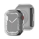 Electroplating PC Single Row Diamond Protective Case For Apple Watch Series 9 / 8 / 7 41mm(Transparent)