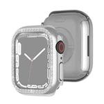 Electroplating PC Single Row Diamond Protective Case For Apple Watch Series 9 / 8 / 7 41mm(Silver)