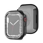Electroplating PC Single Row Diamond Protective Case For Apple Watch Series 9 / 8 / 7 45mm(Black)