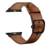 Leather Watch Band For Apple Watch Series 8&7 41mm / SE 2&6&SE&5&4 40mm / 3&2&1 38mm(Red Brown)