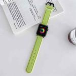 Honeycomb Hole Sewing Silicone Watch Band For Apple Watch Series 8&7 41mm / SE 2&6&SE&5&4 40mm / 3&2&1 38mm(Green)