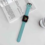Honeycomb Hole Sewing Silicone Watch Band For Apple Watch Series 8&7 41mm / SE 2&6&SE&5&4 40mm / 3&2&1 38mm(Sky Blue)