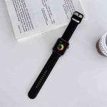 Honeycomb Hole Sewing Silicone Watch Band For Apple Watch Ultra 49mm / Series 8&7 45mm / SE 2&6&SE&5&4 44mm / 3&2&1 42mm(Black Red)