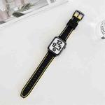 Two-color Silicone Hydraulic Buckle Watch Band For Apple Watch Series 8&7 41mm / SE 2&6&SE&5&4 40mm / 3&2&1 38mm(Black Yellow)