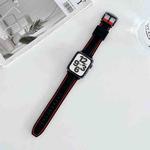 Two-color Silicone Hydraulic Buckle Watch Band For Apple Watch Series 8&7 41mm / SE 2&6&SE&5&4 40mm / 3&2&1 38mm(Black Red)