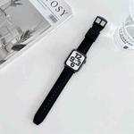 Two-color Silicone Hydraulic Buckle Watch Band For Apple Watch Series 8&7 41mm / SE 2&6&SE&5&4 40mm / 3&2&1 38mm(Black)