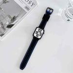 Two-color Silicone Hydraulic Buckle Watch Band For Apple Watch Series 8&7 41mm / SE 2&6&SE&5&4 40mm / 3&2&1 38mm(Black Blue)
