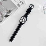 Two-color Silicone Hydraulic Buckle Watch Band For Apple Watch Ultra 49mm / Series 8&7 45mm / SE 2&6&SE&5&4 44mm / 3&2&1 42mm(Black White)