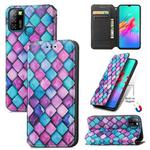 For Infinix Smart 5 Colorful Magnetic Horizontal Flip Leather Phone Case with Holder & Card Slot & Wallet(Purple Scales)