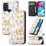 For Motorola Moto G60S Colorful Magnetic Horizontal Flip Leather Phone Case with Holder & Card Slot & Wallet(Rhombus)