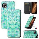 For Sharp Aquos Sense 6 Colorful Magnetic Horizontal Flip Leather Phone Case with Holder & Card Slot & Wallet(Emerald)