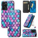 For ZTE Nubia Z30 Pro Colorful Magnetic Horizontal Flip Leather Phone Case with Holder & Card Slot & Wallet(Purple Scales)