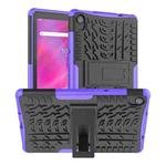 For Lenovo Tab M8 3rd Gen 8506 / M8 HD 8505 Tire Texture Shockproof TPU+PC Tablet Case with Holder(Purple)