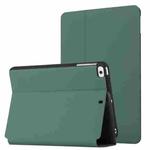 For iPad mini (2019) / 4 / 3 / 2 / 1 Dual-Folding Horizontal Flip Tablet Leather Case with Holder & Sleep / Wake-up Function(Dark Green)