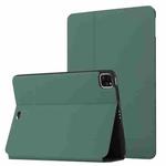 For iPad Pro 11 2020 & 2018 Dual-Folding Horizontal Flip Tablet Leather Tablet Case with Holder & Sleep / Wake-up Function(Dark Green)