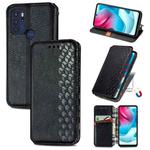 For Motorola Moto G60S Cubic Grid Pressed Horizontal Flip Magnetic Leather Phone Case with Holder & Card Slots & Wallet(Black)