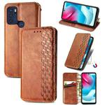 For Motorola Moto G60S Cubic Grid Pressed Horizontal Flip Magnetic Leather Phone Case with Holder & Card Slots & Wallet(Brown)