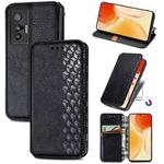 For vivo X70 Cubic Grid Pressed Horizontal Flip Magnetic Leather Phone Case with Holder & Card Slots & Wallet(Black)