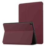 For Samsung Galaxy Tab A 10.1 2019 T515/T510 Dual-Folding Horizontal Flip Tablet Leather Case with Holder (Wine Red)
