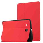 For Samsung Galaxy Tab E 9.6 T560/T561/T565/T567V Dual-Folding Horizontal Flip Tablet Leather Case with Holder (Red)