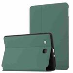 For Samsung Galaxy Tab E 9.6 T560/T561/T565/T567V Dual-Folding Horizontal Flip Tablet Leather Case with Holder (Dark Green)