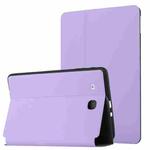 For Samsung Galaxy Tab E 9.6 T560/T561/T565/T567V Dual-Folding Horizontal Flip Tablet Leather Case with Holder (Light Purple)