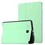 For Samsung Galaxy Tab E 9.6 T560/T561/T565/T567V Dual-Folding Horizontal Flip Tablet Leather Case with Holder (Mint Green)