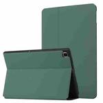 For Samsung Galaxy Tab S6 Lite 10.4 P610/P615 Dual-Folding Horizontal Flip Tablet Leather Case with Holder & Sleep / Wake-up Function(Dark Green)