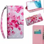 For Samaung Galaxy S22+ 5G 3D Painted Pattern Horizontal Flip Leather Phone Case with Holder & Lanyard(Red Flower)