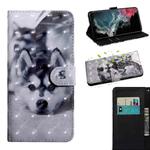 For Samaung Galaxy S22 Ultra 5G 3D Painted Pattern Horizontal Flip Leather Phone Case with Holder & Lanyard(Husky)