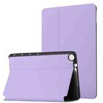 For Huawei MediaPad M5 Lite 10.1 Dual-Folding Horizontal Flip Tablet Leather Case with Holder & Sleep / Wake-up Function(Light Purple)
