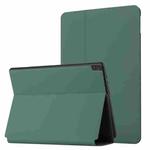 For Lenovo Tab M10 10.1 X605F/X505 Dual-Folding Horizontal Flip Tablet Leather Case with Holder(Dark Green)