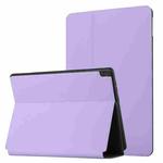 For Lenovo Tab M10 10.1 X605F/X505 Dual-Folding Horizontal Flip Tablet Leather Case with Holder(Light Purple)