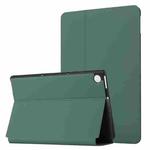 For Lenovo Tab M10 Plus TB-X606F/X606X Dual-Folding Horizontal Flip Tablet Leather Case with Holder(Dark Green)