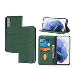For Samaung Galaxy S22 5G Woven Texture Stitching Magnetic Horizontal Flip PU Leather Phone Case(Green)