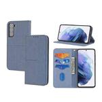 For Samaung Galaxy S22+ 5G Woven Texture Stitching Magnetic Horizontal Flip PU Leather Phone Case(Grey)