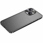 For iPhone 13 Metal Frame Frosted PC Shockproof Phone Case(Black)