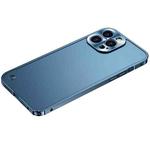 For iPhone 12 Pro Metal Frame Frosted PC Shockproof Phone Case(Ocean Blue)