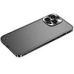 For iPhone 12 Pro Max Metal Frame Frosted PC Shockproof Phone Case(Black)