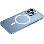 For iPhone 13 Pro Metal Frame Frosted PC Shockproof Magsafe Case (Ocean Blue)