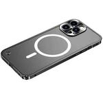 For iPhone 13 Pro Metal Frame Frosted PC Shockproof Magsafe Case (Black)