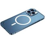 For iPhone 12 Pro Max Metal Frame Frosted PC Shockproof Magsafe Case(Ocean Blue)