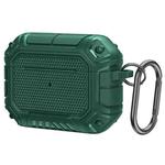 Diamond Shield Mecha TPU + PC Earphone Protective Case with Hook for AirPods Pro(Green)