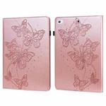 Embossed Butterfly Pattern Horizontal Flip Leather Tablet Case For iPad mini 5 / 4 / 3 / 2 / 1(Pink)