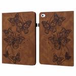 Embossed Butterfly Pattern Horizontal Flip Leather Tablet Case For iPad mini 5 / 4 / 3 / 2 / 1(Brown)