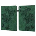 For Samsung Galaxy Tab A7 Lite T220/T225 Embossed Butterfly Pattern Horizontal Flip Leather Tablet Case(Green)