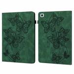 For Samsung Galaxy Tab A7 10.4 (2020) T500/T505 Embossed Butterfly Pattern Horizontal Flip Leather Tablet Case(Green)