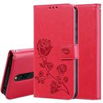 For Xiaomi Redmi 8 Rose Embossed Horizontal Flip PU Leather Case, with Holder & Card Slots & Wallet(Red)